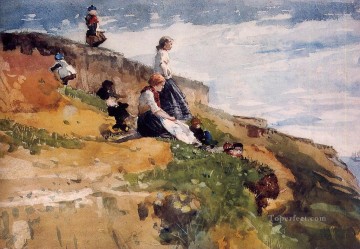 On the Cliff Winslow Homer watercolor Oil Paintings